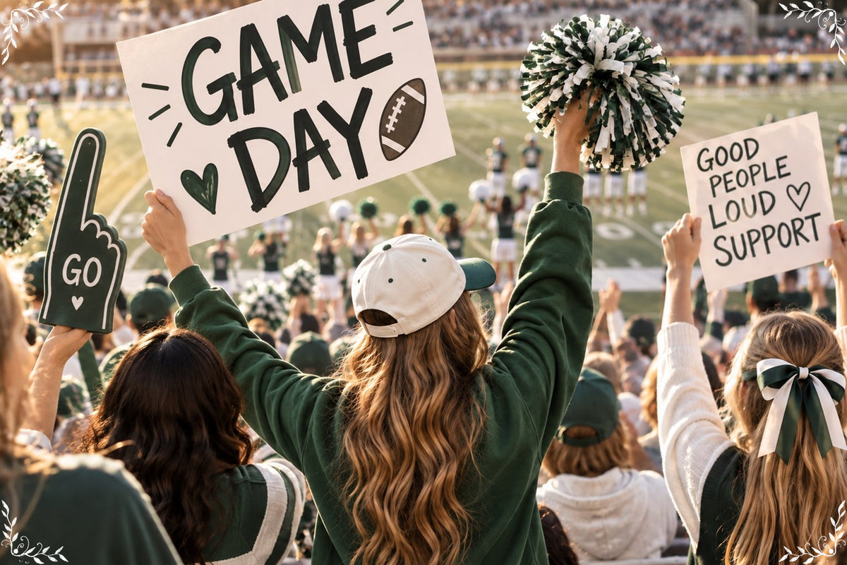 School community and football players gathered for a generic game day event