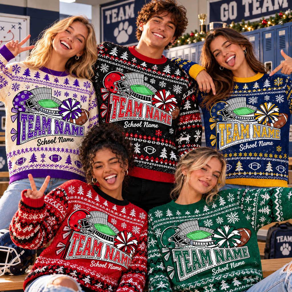 Personalized Family Game Day Christmas Sweater, Custom School Spirit Gift - product image 4