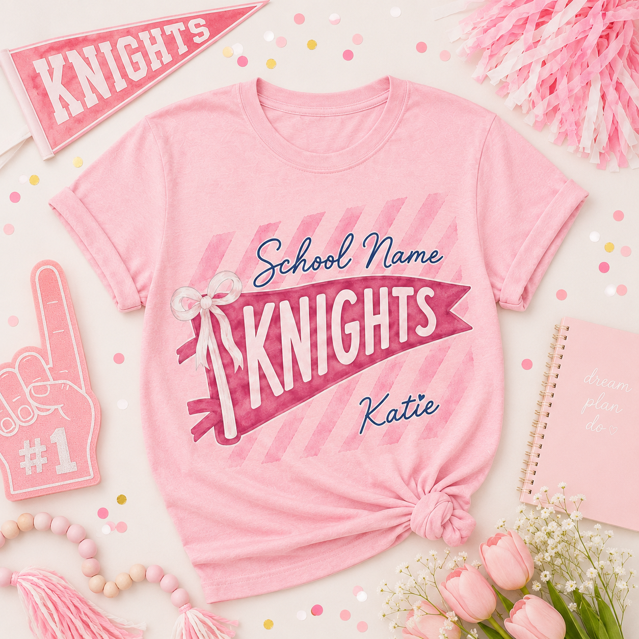 Personalized School Team Shirt, Custom Mascot Name Spirit Tee – product image 4