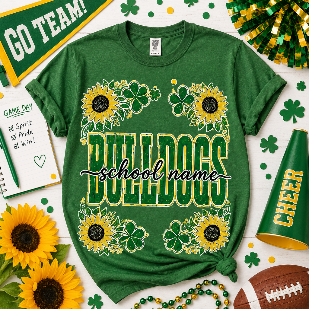 Personalized Floral School Mascot Shirt, Custom Team Spirit T-Shirt – product image 2