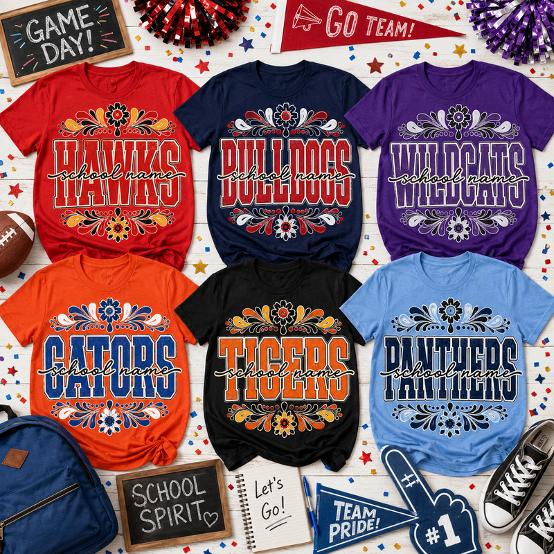 Personalized School Spirit Shirt, Custom Mascot Team T-Shirt