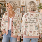 Personalized Teacher Cardigan, Custom School Educator Sweater – product image 2