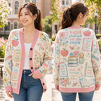 Personalized Teacher Cardigan, Grateful Educator Appreciation Gift Sweater – product image 2