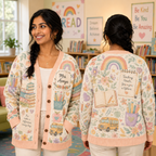 Personalized Teacher Cardigan, Heartfelt Educator Gift Button Sweater – product image 1