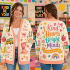 Custom Teacher Appreciation Cardigan, Cute School Educator Sweater – product image 2