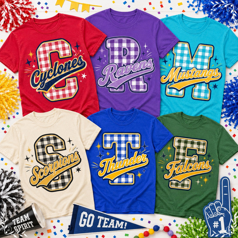 Personalized School Initial Shirt, Custom Team Spirit T-Shirt – product image 2