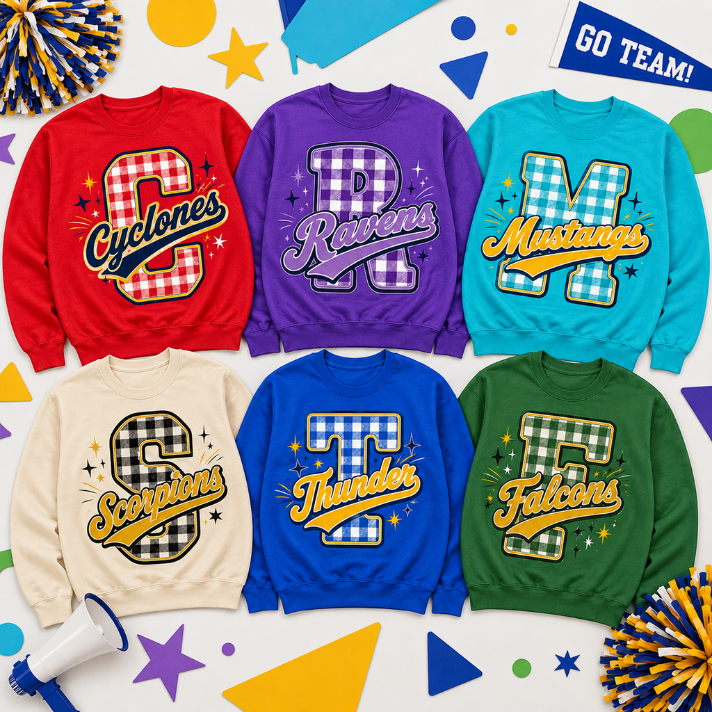 Custom School Mascot Sweatshirt, Personalized College Spirit Crewneck