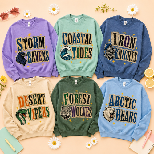 College Mascot Crewneck Sweatshirt, School Spirit Team Pullover – product image 2