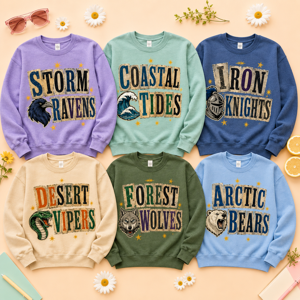College Mascot Crewneck Sweatshirt, School Spirit Team Pullover – product image 4