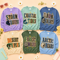 College Mascot Crewneck Sweatshirt, School Spirit Team Pullover