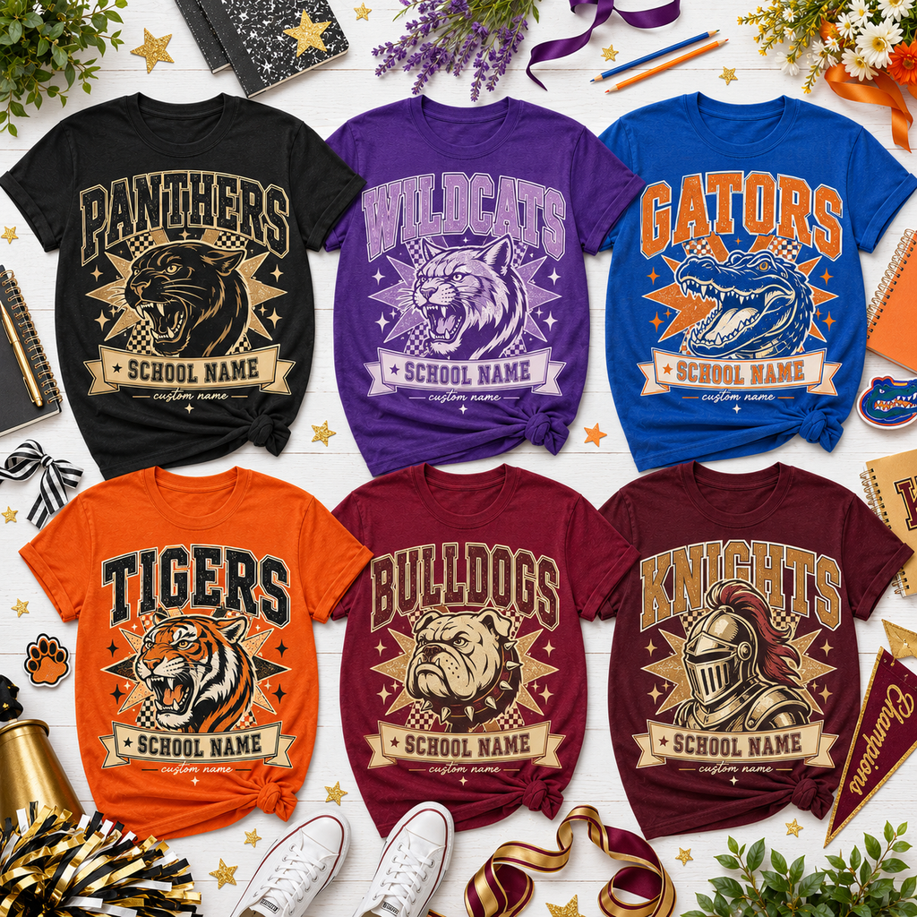 Personalized School Mascot Shirt, Custom Team Spirit T-Shirt