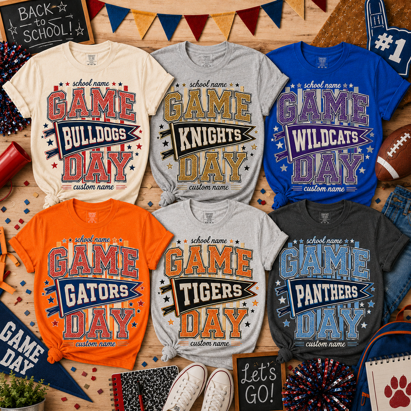 Personalized Game Day Shirt, Custom School Mascot Team T-Shirt
