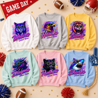Custom School Mascot Sweatshirt, Personalized Neon College Spirit Crewneck – product image 3