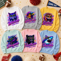 Custom School Mascot Sweatshirt, Personalized Neon College Spirit Crewneck