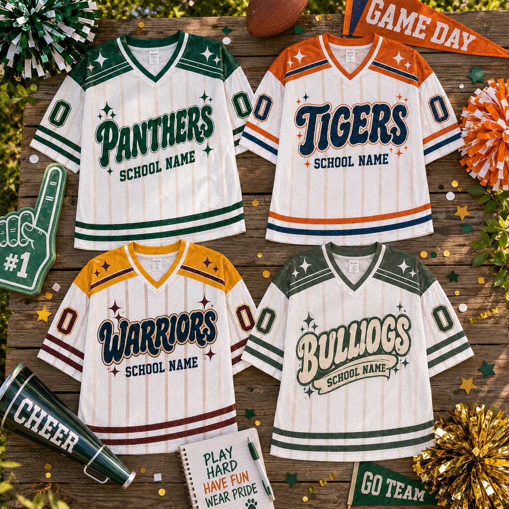 Personalized Football Jersey, Custom School Mascot Team Spirit Jersey, Game Day Shirt – product image 6