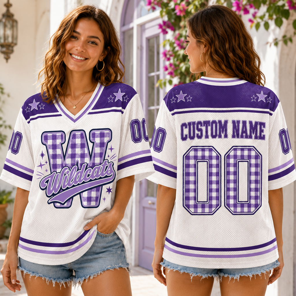 Personalized Football Jersey, Custom School Initial Mascot Team Spirit Jersey – product image 5