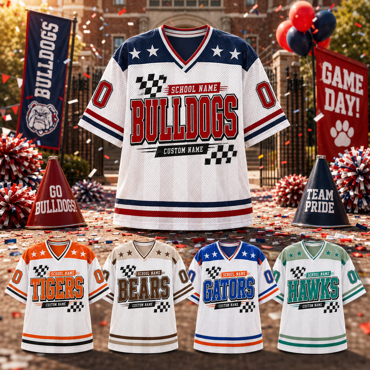 Personalized Football Jersey, Custom School Mascot Game Day Team Jersey – product image 5
