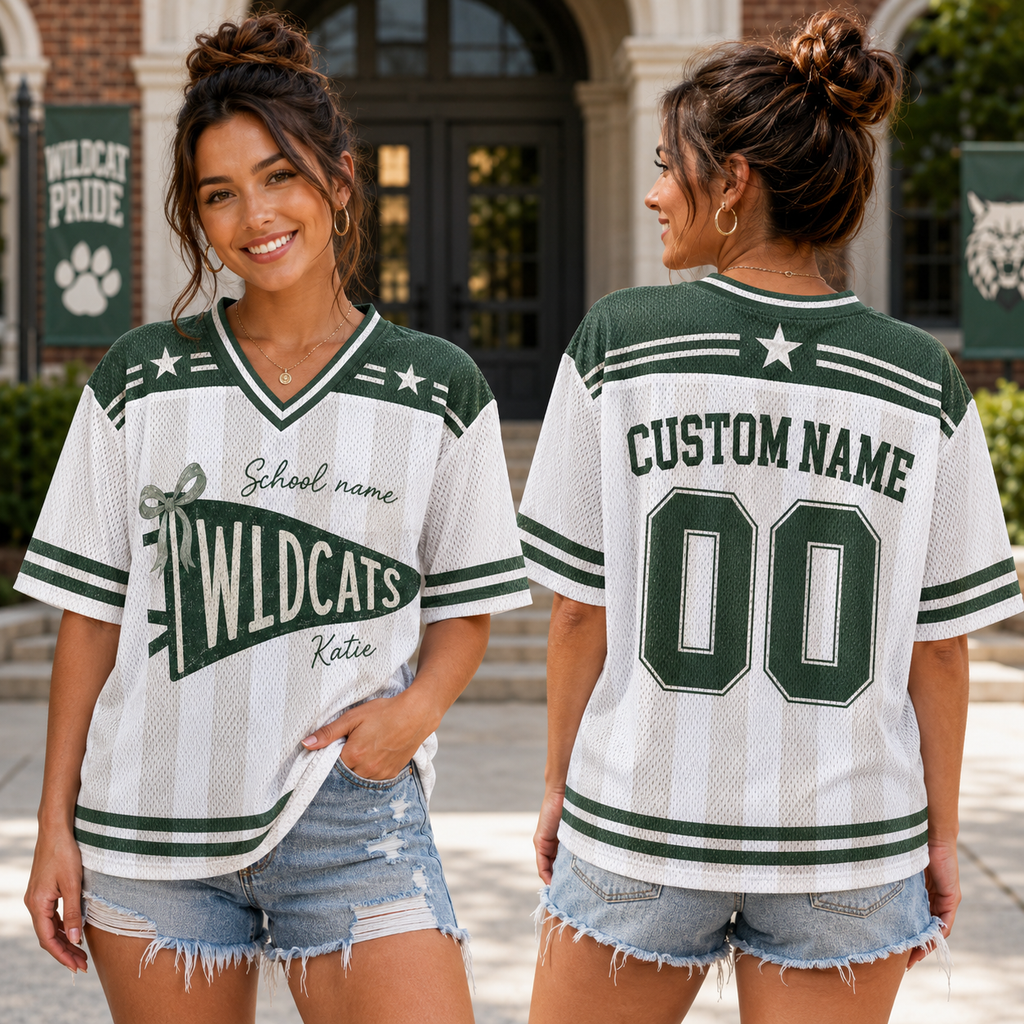 Personalized Football Jersey, Custom School Pennant Team Spirit Jersey – product image 3