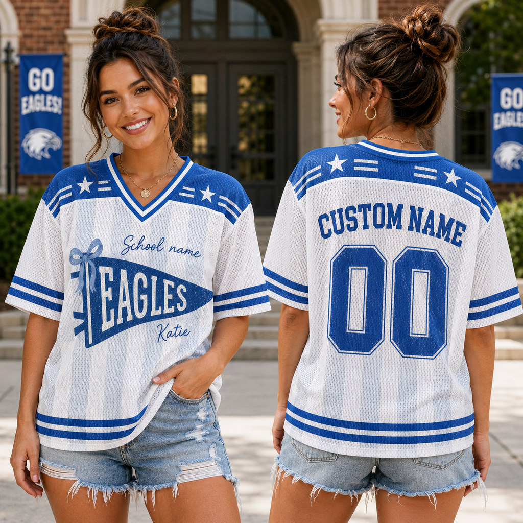 Personalized Football Jersey, Custom School Pennant Team Spirit Jersey – product image 4