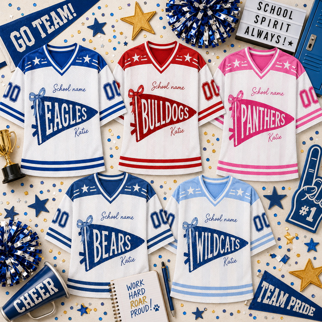 Personalized Football Jersey, Custom School Pennant Team Spirit Jersey – product image 5