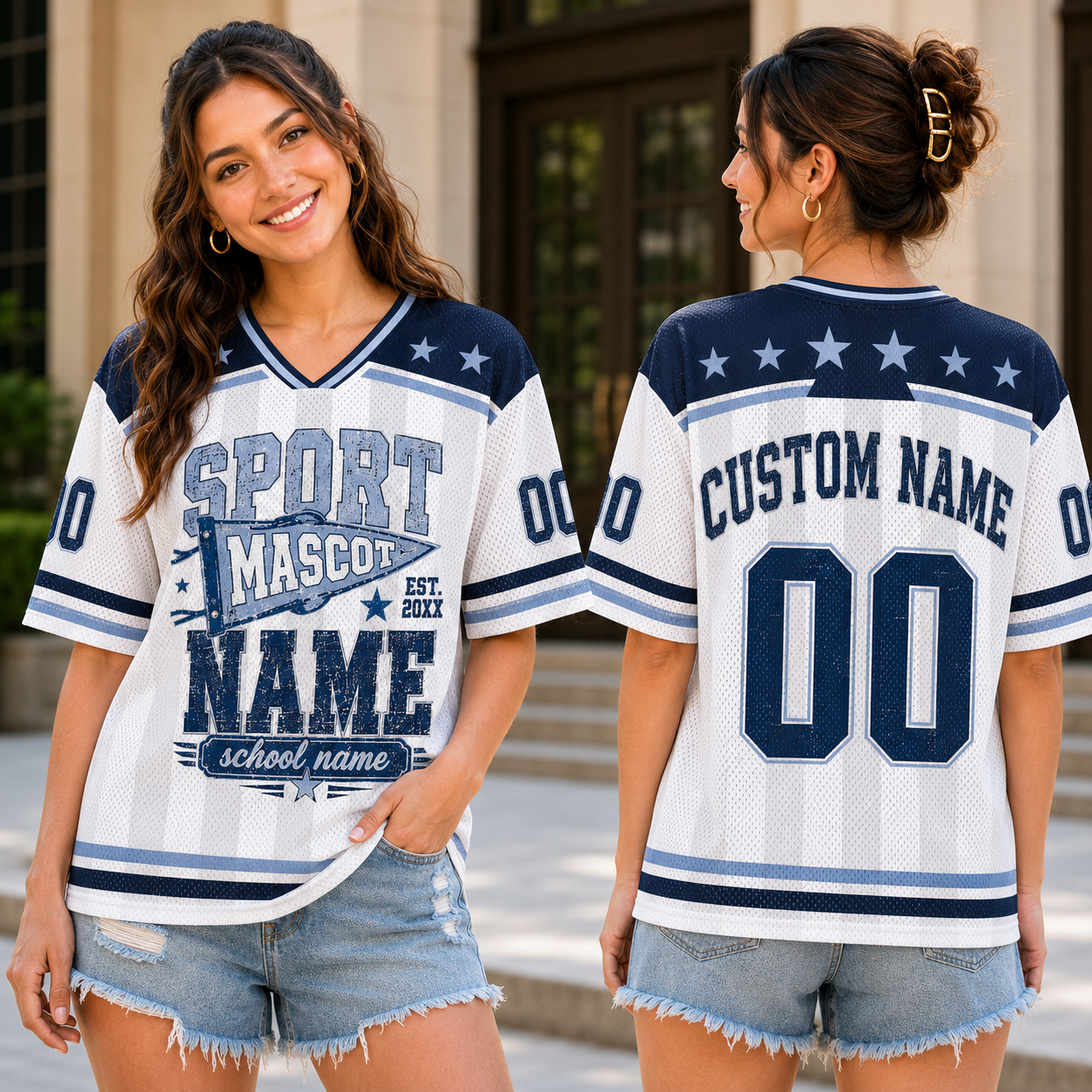 Custom Football Jersey, Personalized School Mascot Spirit Jersey