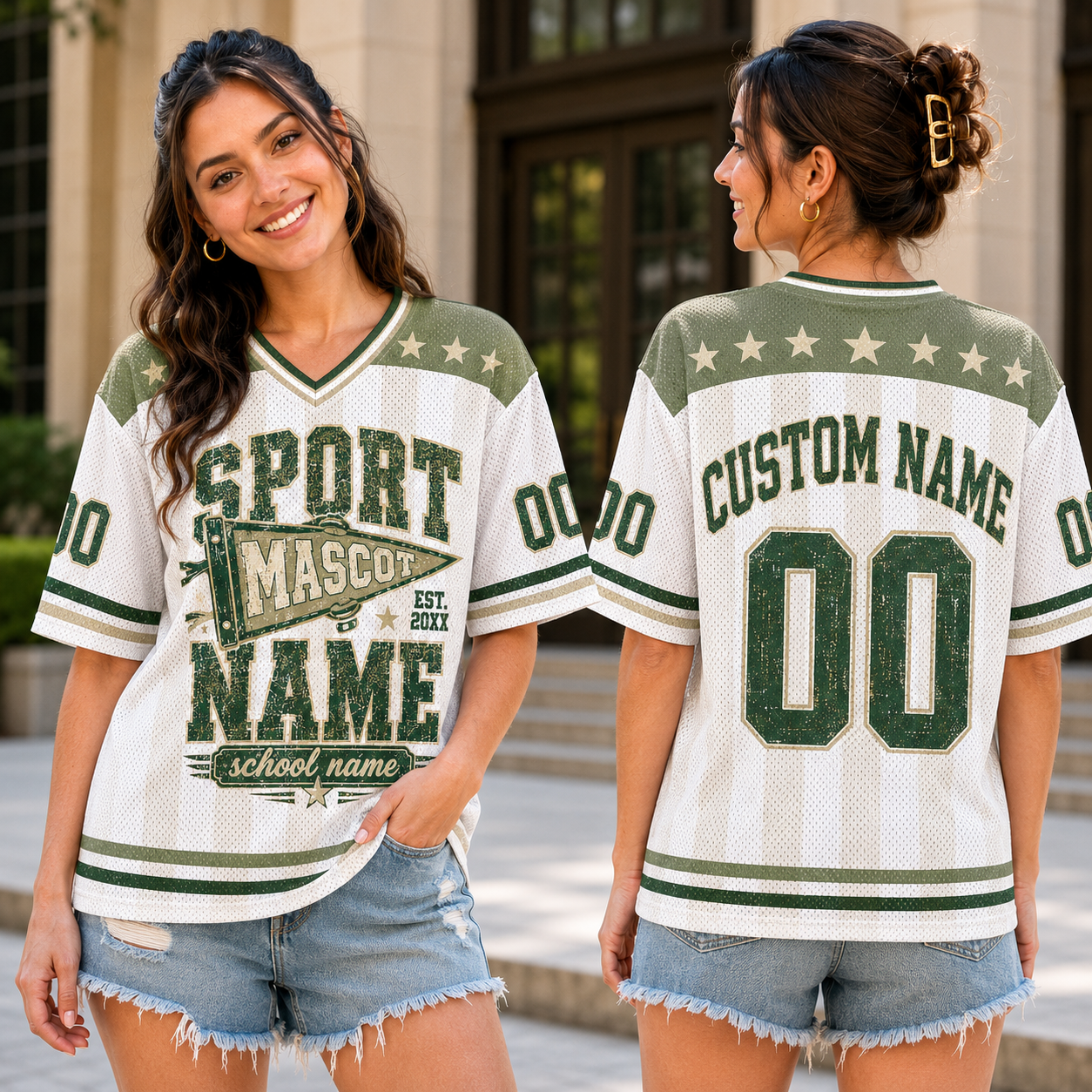 Custom Football Jersey, Personalized School Mascot Spirit Jersey – product image 2