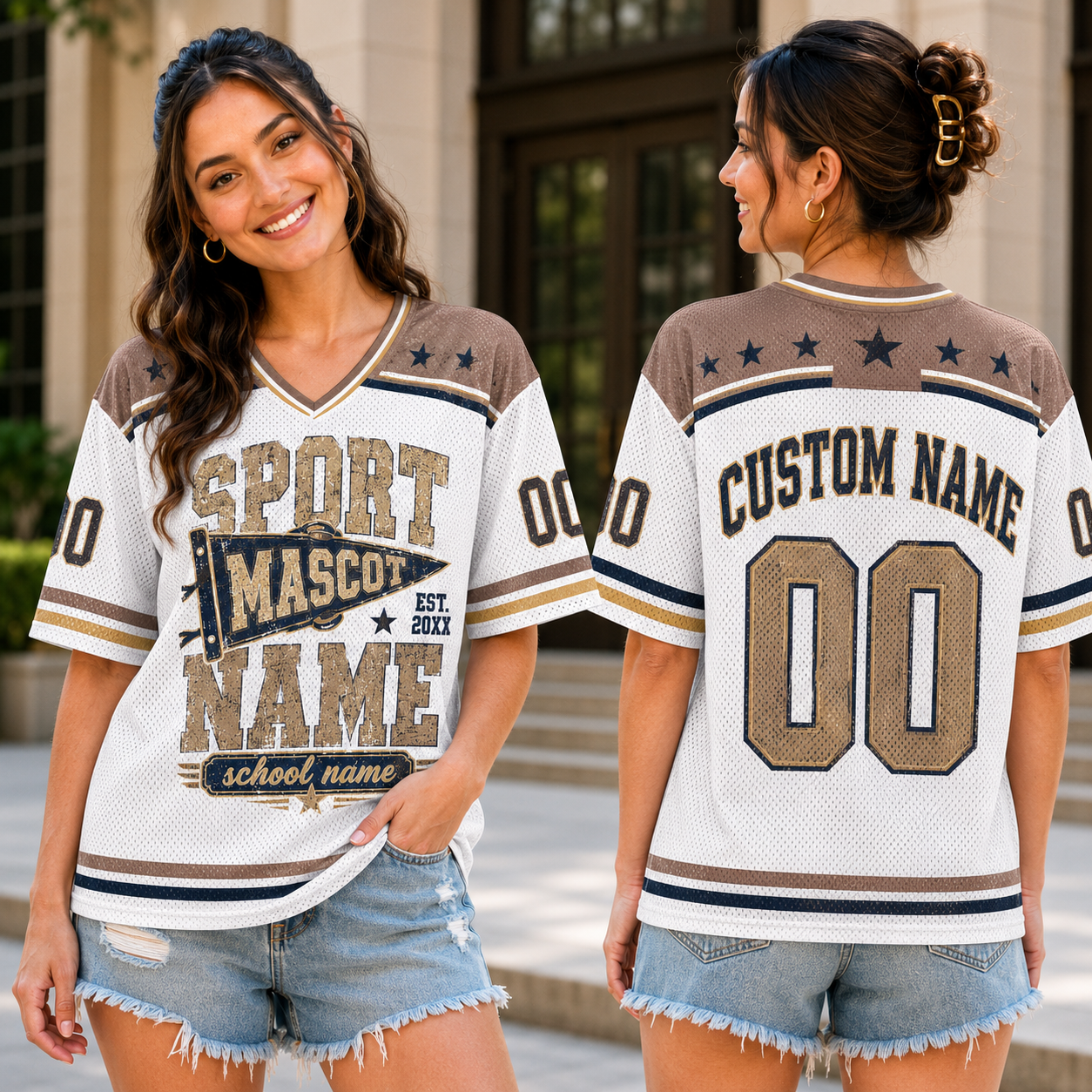 Custom Football Jersey, Personalized School Mascot Spirit Jersey – product image 4