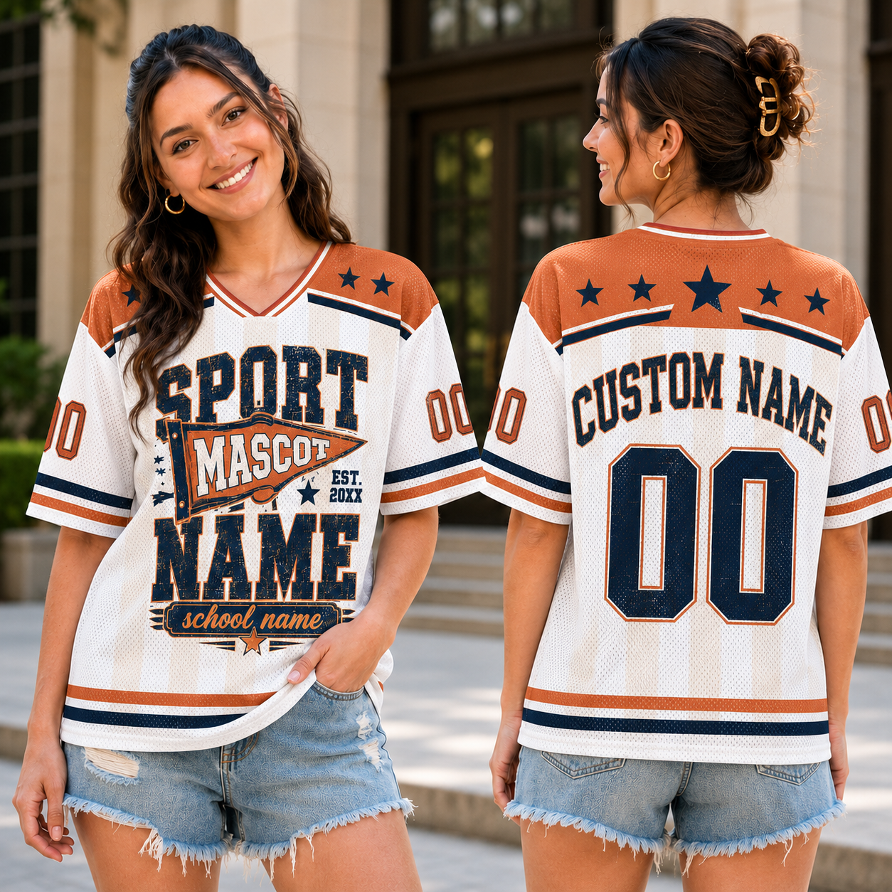 Custom Football Jersey, Personalized School Mascot Spirit Jersey – product image 5