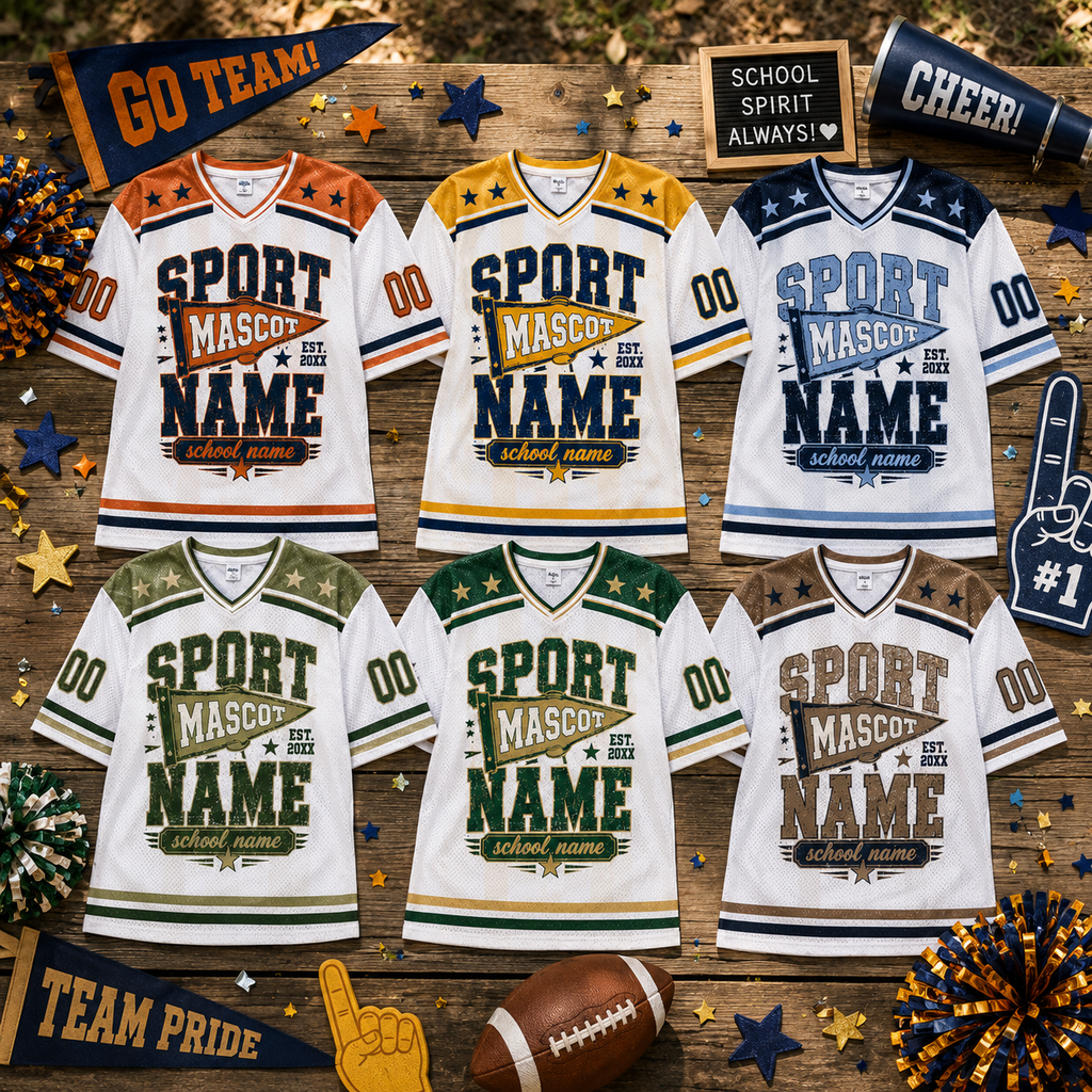 Custom Football Jersey, Personalized School Mascot Spirit Jersey – product image 6