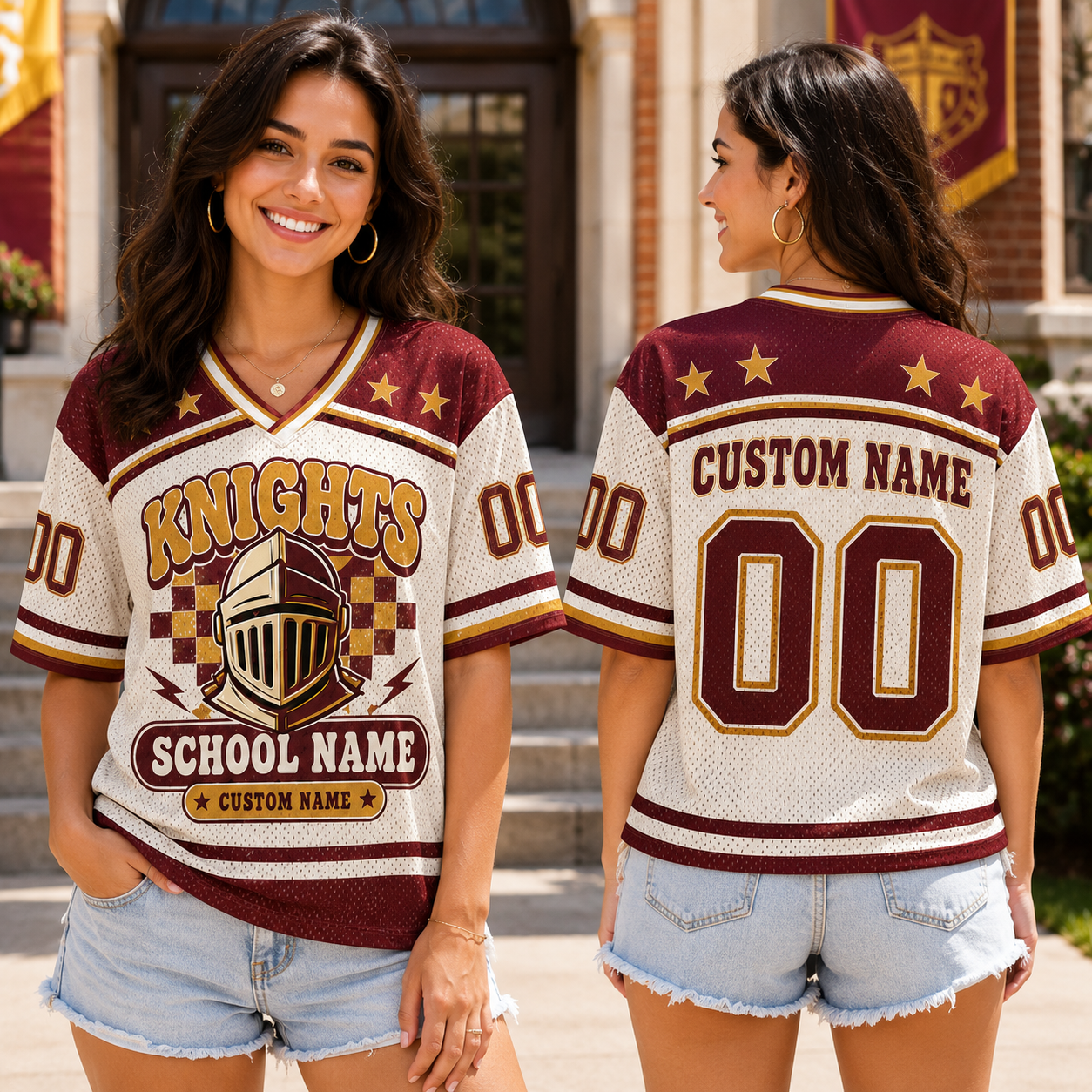 Personalized Football Jersey, Custom School Mascot Team Jersey – product image 6
