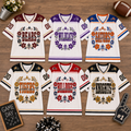 Personalized Floral Football Jersey, Custom School Mascot Team Spirit Jersey