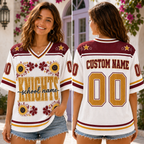 Personalized Floral Football Jersey, Custom School Spirit Mascot Jersey – product image 3