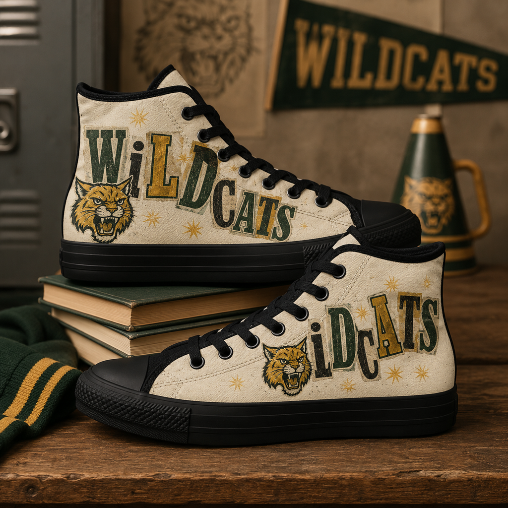 Personalized School Mascot High Top Canvas Shoes, Custom College Spirit Sneakers – product image 2