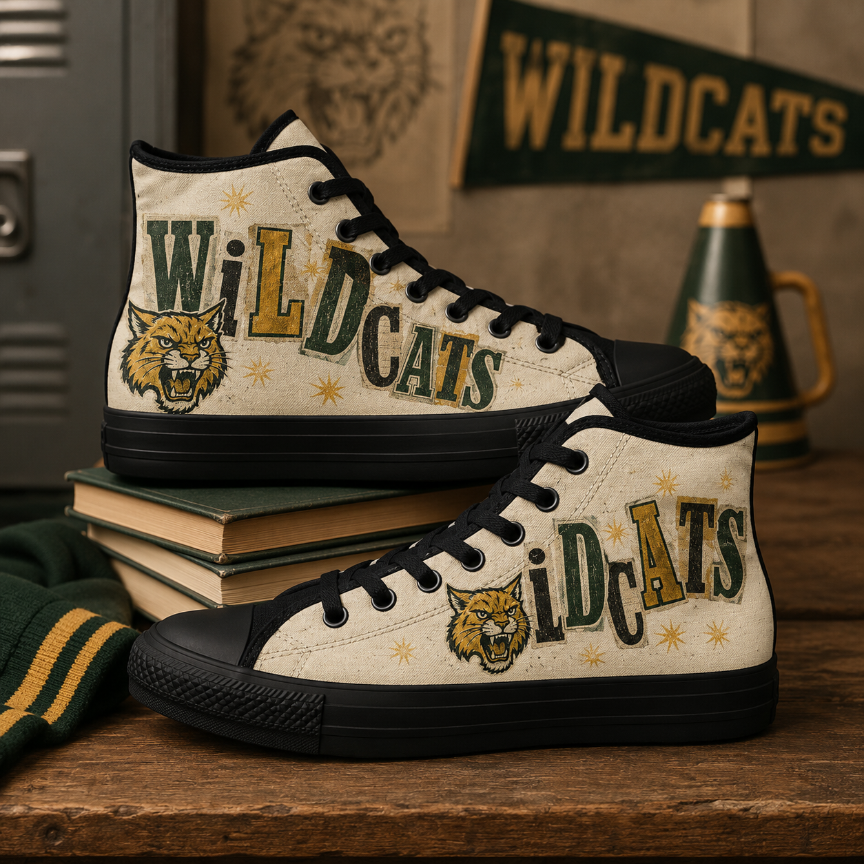 Personalized School Mascot High Top Canvas Shoes, Custom College Spirit Sneakers – product image 2