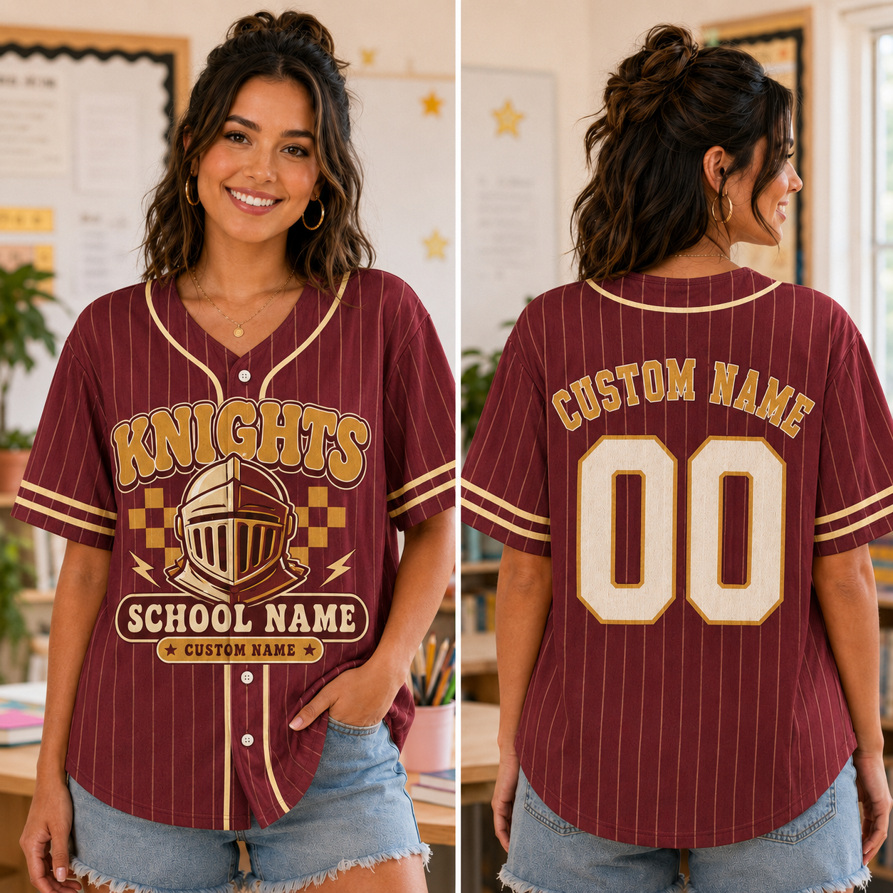 Personalized School Mascot Baseball Jersey, Custom School Spirit Shirt – product image 6