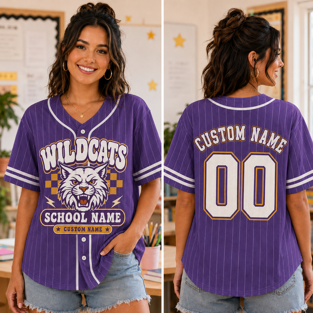 Personalized School Mascot Baseball Jersey, Custom School Spirit Shirt – product image 2