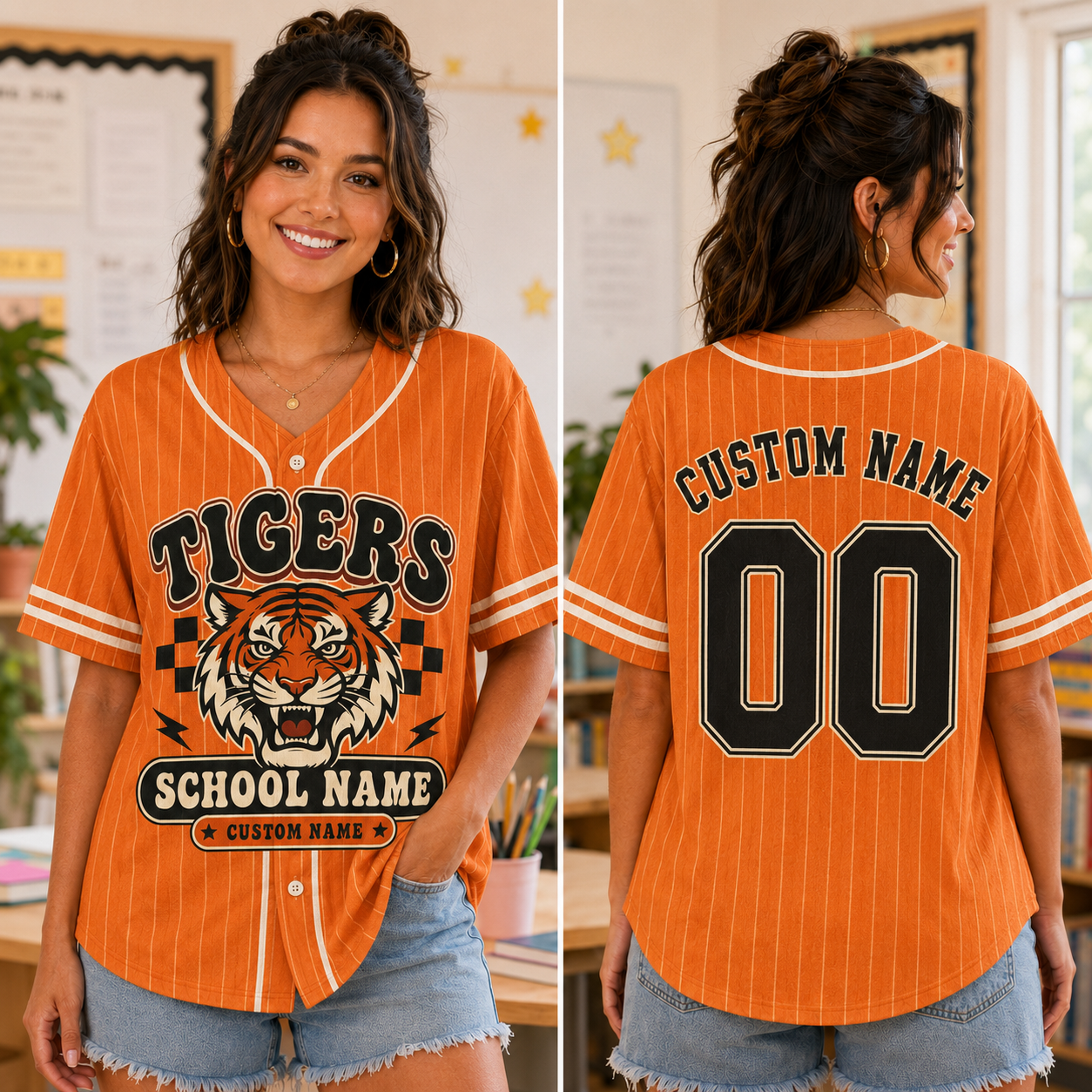 Personalized School Mascot Baseball Jersey, Custom School Spirit Shirt – product image 4