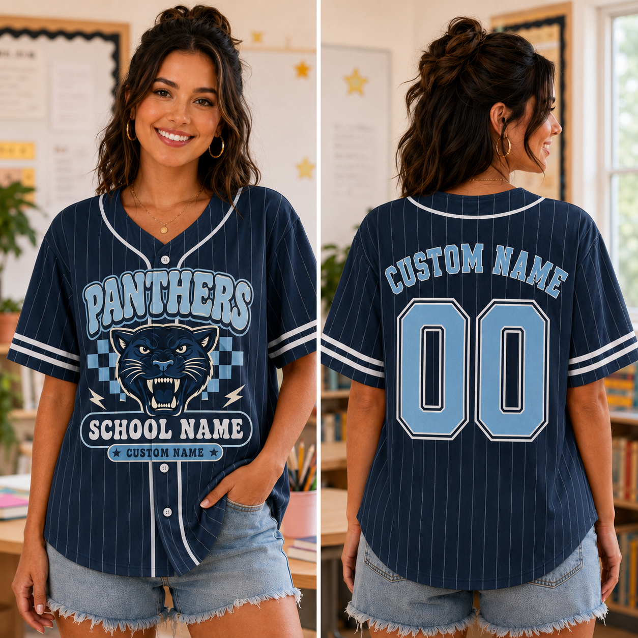 Personalized School Mascot Baseball Jersey, Custom School Spirit Shirt – product image 5