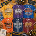 Custom School Spirit Baseball Jersey, Personalized Mascot Team Shirt