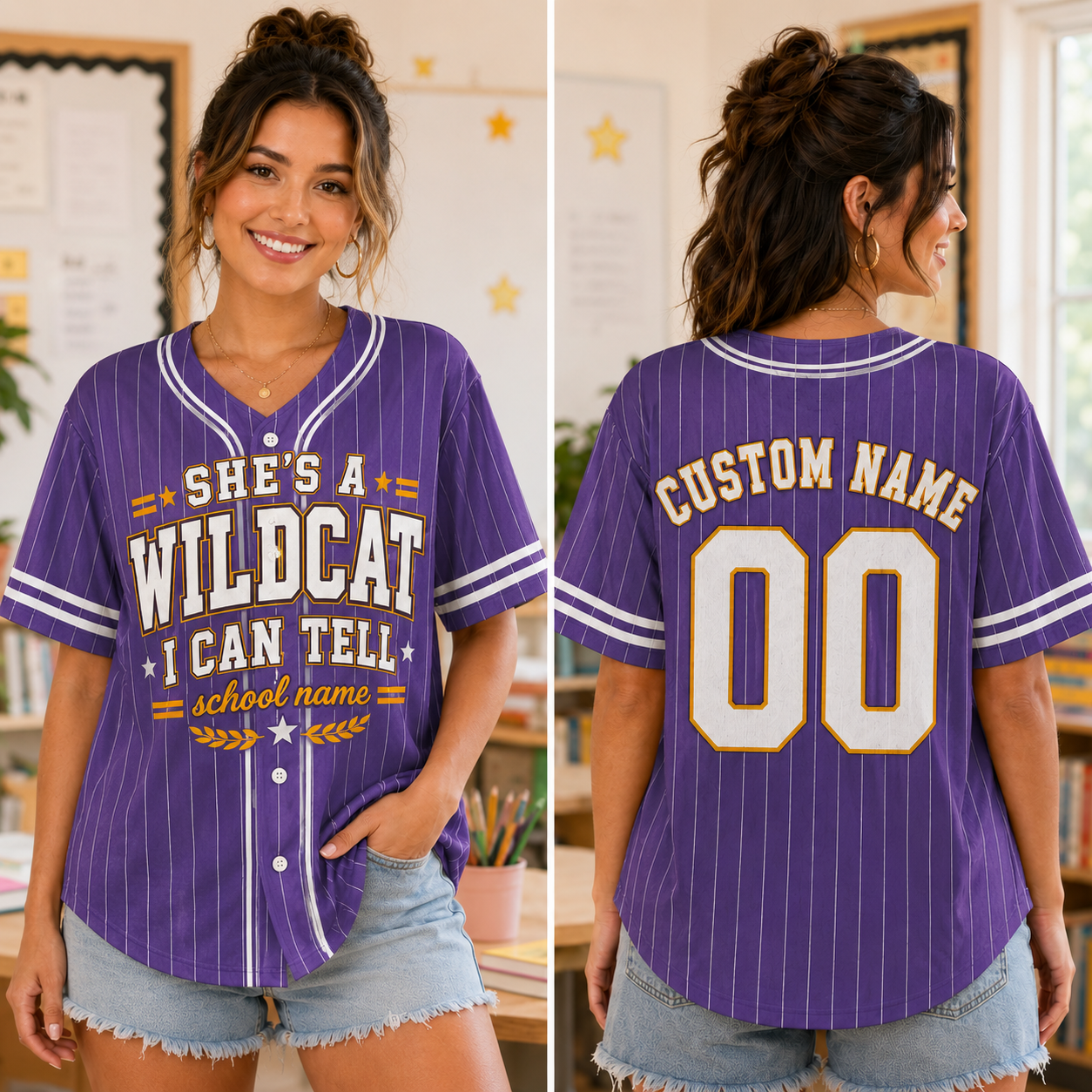 Custom School Spirit Baseball Jersey, Personalized Mascot Team Shirt – product image 3