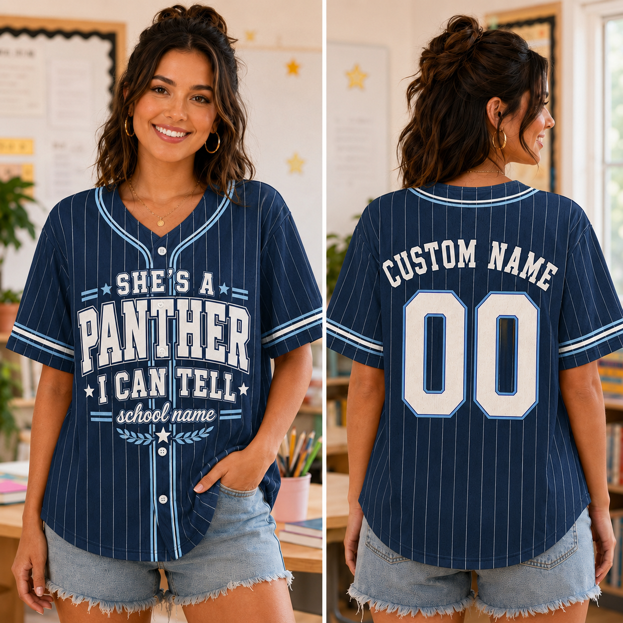 Custom School Spirit Baseball Jersey, Personalized Mascot Team Shirt – product image 6