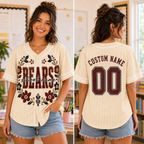 Personalized Floral Baseball Jersey, Custom School Spirit Team Shirt – product image 2