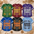 Personalized Floral Baseball Jersey, Custom School Mascot Spirit Shirt