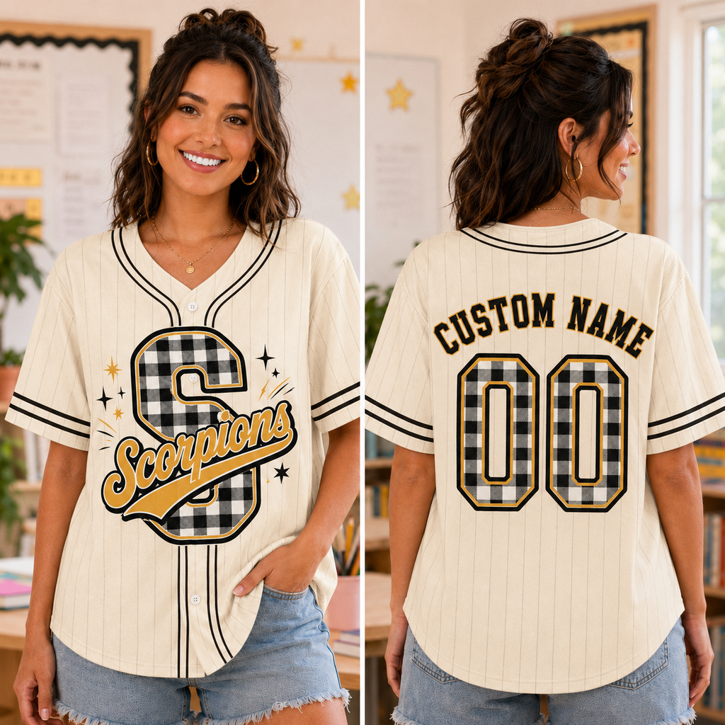 Personalized School Initial Baseball Jersey, Custom Team Spirit Shirt – product image 5