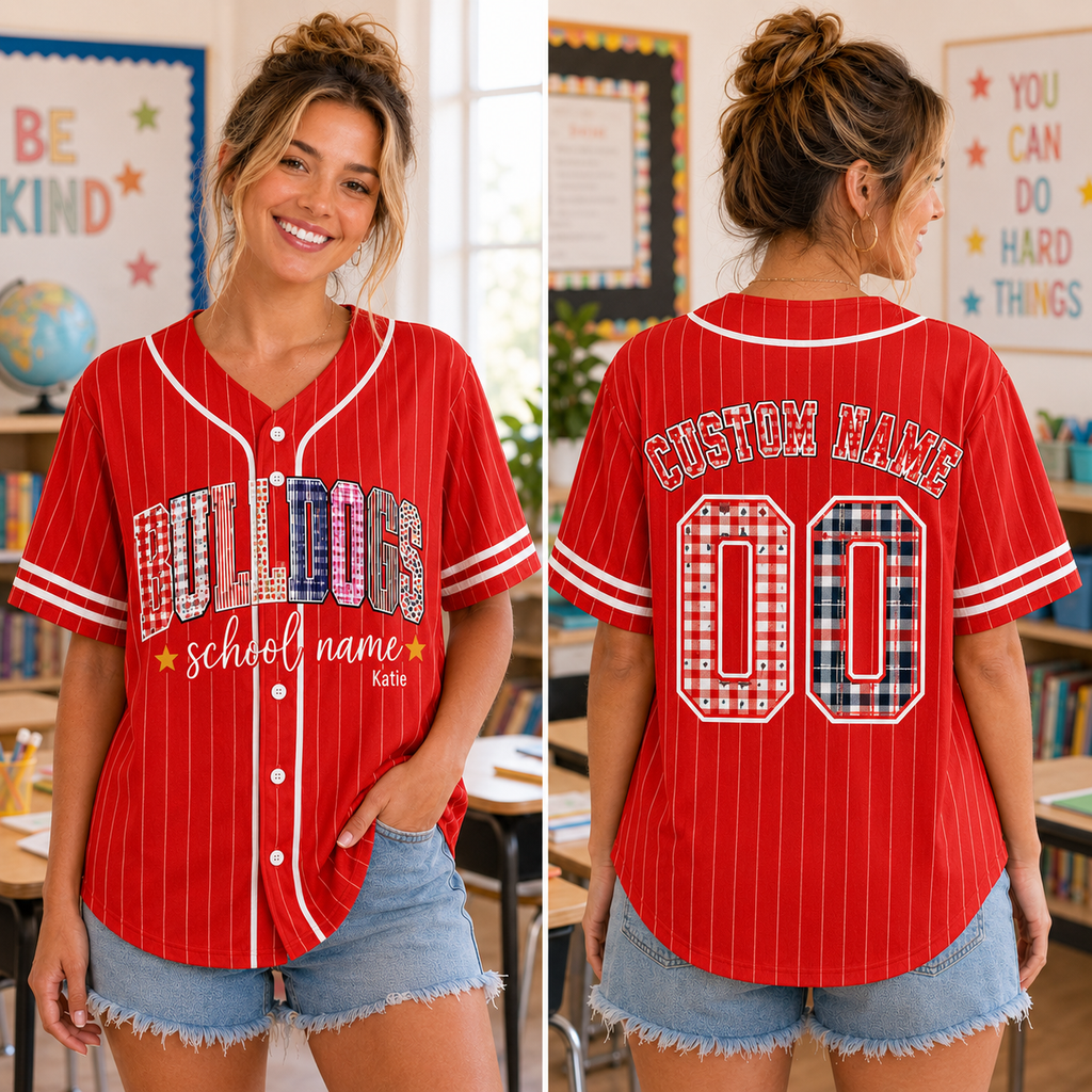 Personalized School Mascot Baseball Jersey, Custom Team Name Spirit Shirt – product image 6