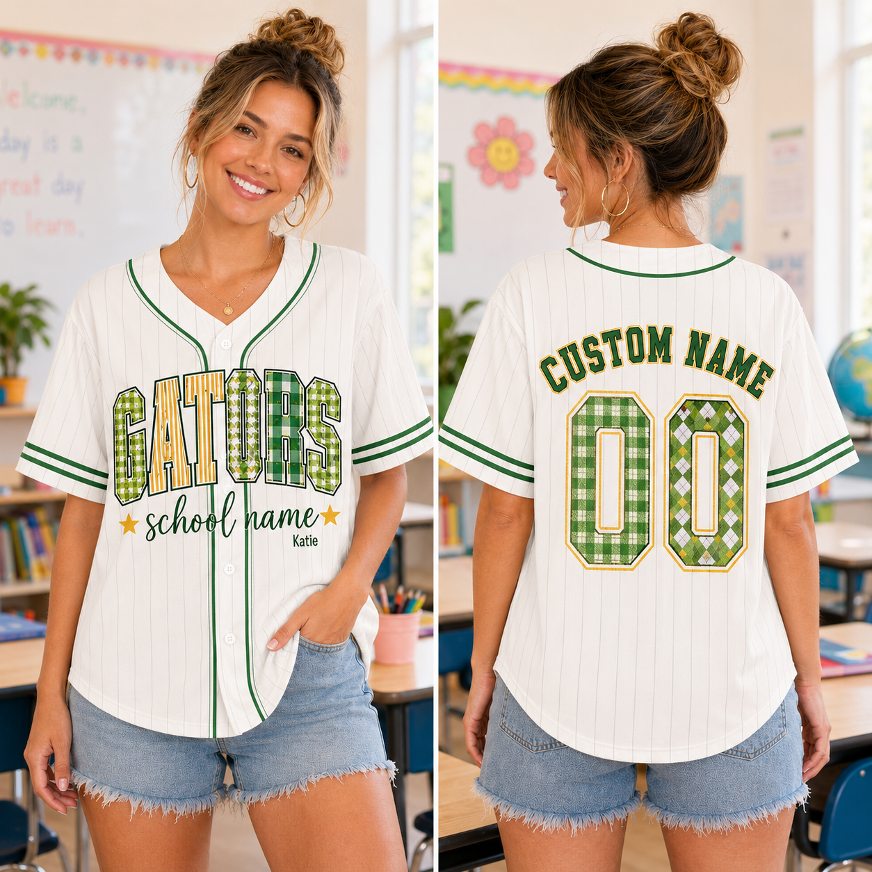 Personalized School Mascot Baseball Jersey, Custom Team Name Spirit Shirt – product image 2