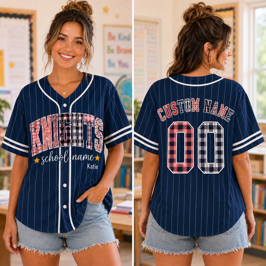 Personalized School Mascot Baseball Jersey, Custom Team Name Spirit Shirt – product image 5