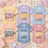 Personalized School Pennant Baseball Jersey, Custom Mascot Spirit Shirt