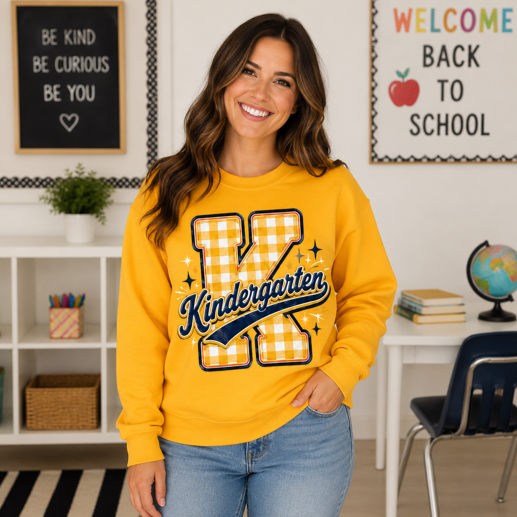 Custom Plaid School Grade Sweatshirt, Personalized Teacher Crewneck – product image 6
