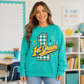 Custom Plaid School Grade Sweatshirt, Personalized Teacher Crewneck – product image 1